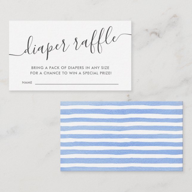 Cartão De Informações Fralda Azul Moderno do Bilhete Raffle Ca (Frente/Verso)