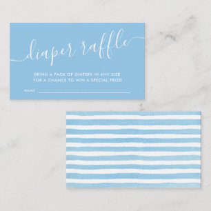 Cartão De Informações Fralda Azul Moderno do Bilhete Raffle Ca
