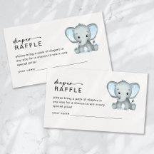 Fralda Chá de fraldas de Elefante Azul Raffle