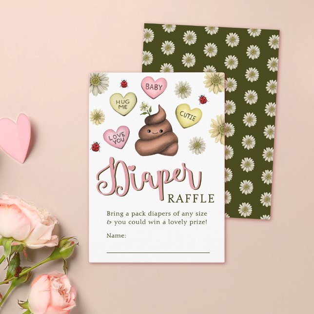 Cartão De Informações Fralda Chá de fraldas engraçada Raffle (Criador carregado)
