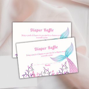 Cartão De Informações Fralda da Cauda do Arco-Íris  Raffle Chá de fralda