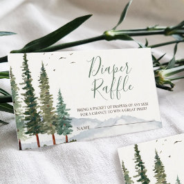 Cartão De Informações Fralda da Madeira Raffle Chá de fraldas