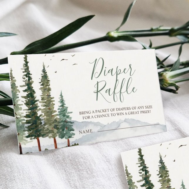 Cartão De Informações Fralda da Madeira Raffle Chá de fraldas (Criador carregado)