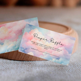 Cartão De Informações Fralda das Nuvens de Pastel Chá de fraldas de Raff