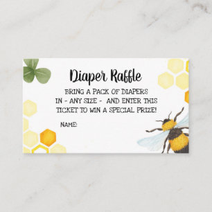 Cartão De Informações Fralda de abelhas Chá de fraldas Raffle Inserir Ma