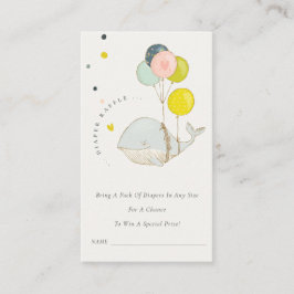 Cartão De Informações Fralda de Balão Submarino Chá de fraldas de Raffle