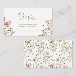 Cartão De Informações Fralda de borboletas Raffle Chá de fraldas