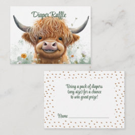 Cartão De Informações Fralda de bovino verde das Highland Raffle