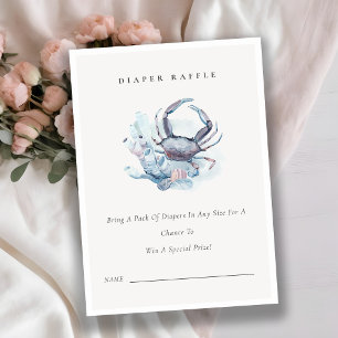 Cartão De Informações Fralda de caranguejo submarino Chá de fraldas Raff