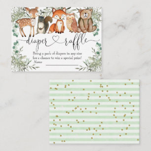 Cartão De Informações Fralda de Chá de fraldas da Floresta de Animais da