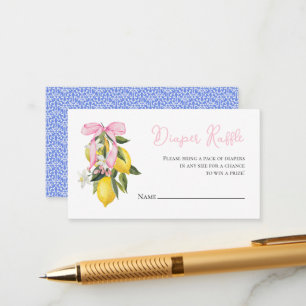 Cartão De Informações Fralda de chá de fraldas de coquetel cor-de-rosa-l