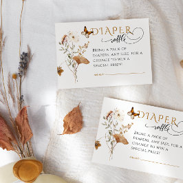 Cartão De Informações Fralda de Chá de fraldas de flor selvagem