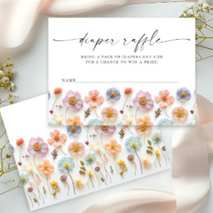 Cartão De Informações Fralda de Chá de fraldas de Flor Selvagem Rosa Pas