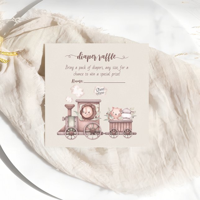 Cartão De Informações Fralda de Chá de fraldas de Safari (Criador carregado)