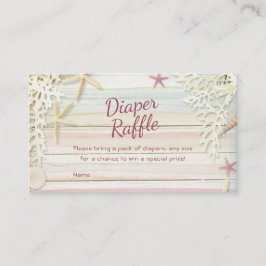 Cartão De Informações Fralda de Chá de fraldas de Seashell de Praia Trop