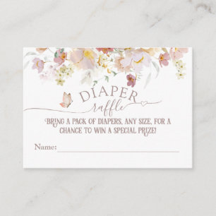 Cartão De Informações Fralda de Chá de fraldas floral da Woodland