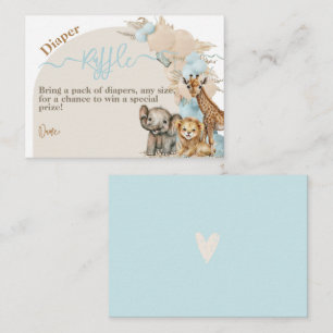 Cartão De Informações Fralda de Chá de fraldas Safari Boho Oh Boy