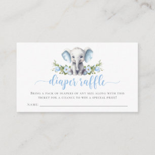 Cartão De Informações Fralda de Chá do Bebezinho Elefante Azul Raffle