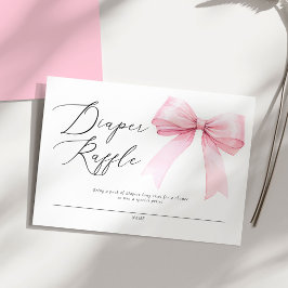 Cartão De Informações Fralda de coquete rosa elegante Raffle Baby Showe
