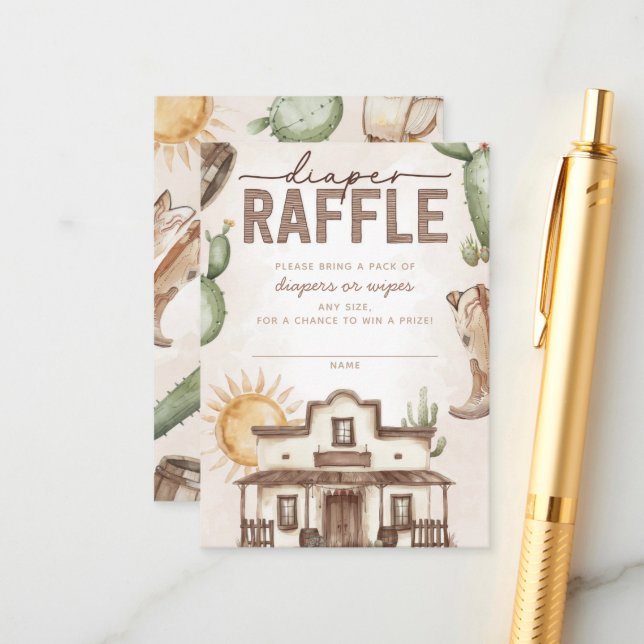 Cartão De Informações Fralda de cowboy ocidental Raffle (Frente/Verso In Situ)