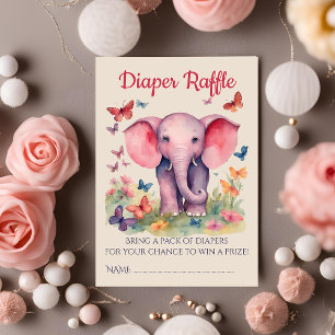 Cartão De Informações Fralda de Elefante Bebê Raffle