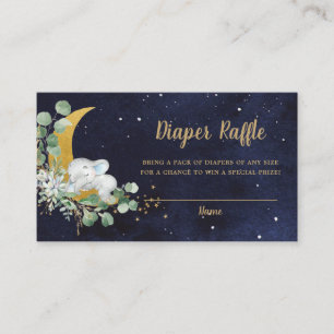 Cartão De Informações Fralda de Elefante Bonito de Lua Verde Raffle Boy