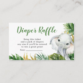 Cartão De Informações Fralda de Elefante Tropical Raffle