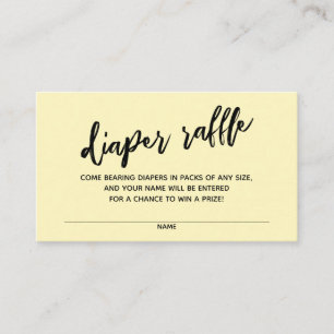 Cartão De Informações Fralda de Escrita Manual Bilhete Raffle Amarelo Pá