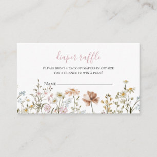 Cartão De Informações Fralda de flor selvagem Raffle