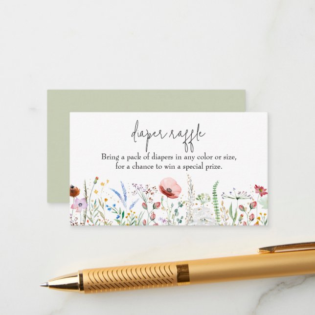 Cartão De Informações Fralda de flor selvagem Raffle (Frente/Verso In Situ)
