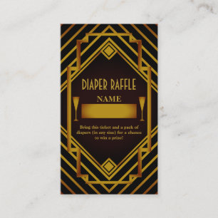 Cartão De Informações Fralda de Gatsby Dourada de 2020 Raffle