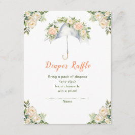 Cartão De Informações Fralda de Guarda-chuvas Floral Raffle