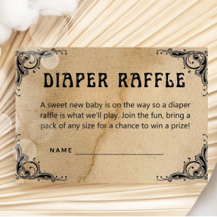 Cartão De Informações Fralda de Halloween Raffle Vintage