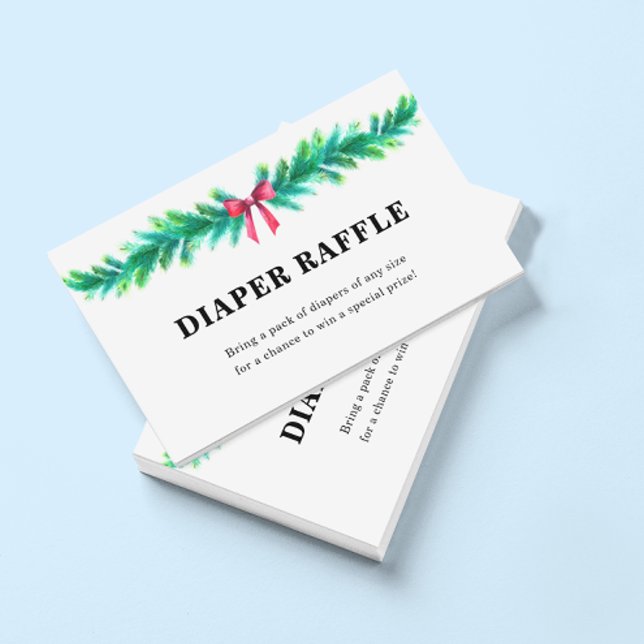 Cartão De Informações Fralda de inverno Chá de fraldas Raffle (Criador carregado)