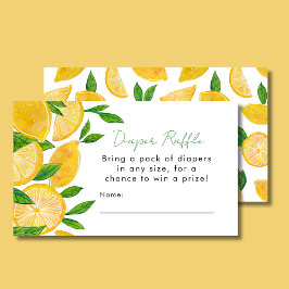 Cartão De Informações Fralda de limão Chá de fraldas de Raffle