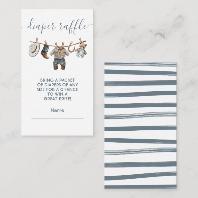 Cartão De Informações Fralda de linha do cotovelo Carteira Raffle (Frente/Verso)