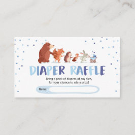 Cartão De Informações Fralda de Madeira Cartaz Raffle Blue