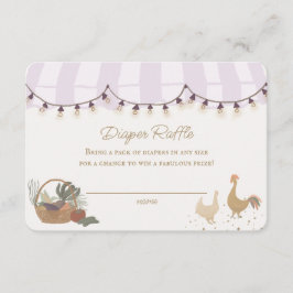 Cartão De Informações Fralda de Mercado para Agricultores Rosa Raffle In