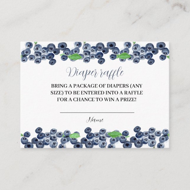 Cartão De Informações Fralda de mirtilo Raffle Berry Sweet (Frente)