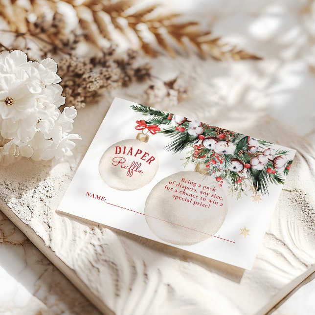 Cartão De Informações Fralda de Natal Moderno feliz Chá de fraldas (Criador carregado)