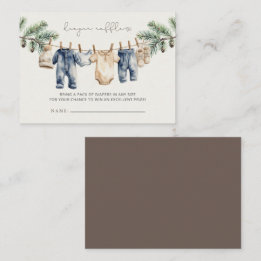 Cartão De Informações Fralda de Natal Raffle Feliz Chá de fraldas