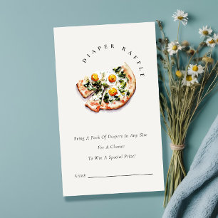 Cartão De Informações Fralda de pizza especial Chá de fraldas Raffle
