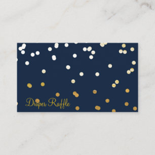 Cartão De Informações Fralda de Pontos Brilhantes Azul e Dourado Raffle