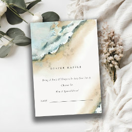 Cartão De Informações Fralda de praia por ondas marítimas Chá de fraldas