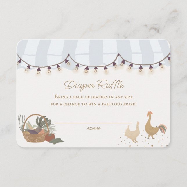 Cartão De Informações Fralda de Raffle Fazenda do Mercado para Agriculto (Frente)