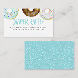 Cartão De Informações Fralda de Rosquinhas de Aquarela Azul e Chocolate 