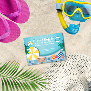 Cartão De Informações Fralda de Verão da Festa piscina Raffle