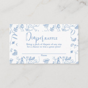Cartão De Informações Fralda Delft Blue Chinoiserie Chá de fraldas Boy