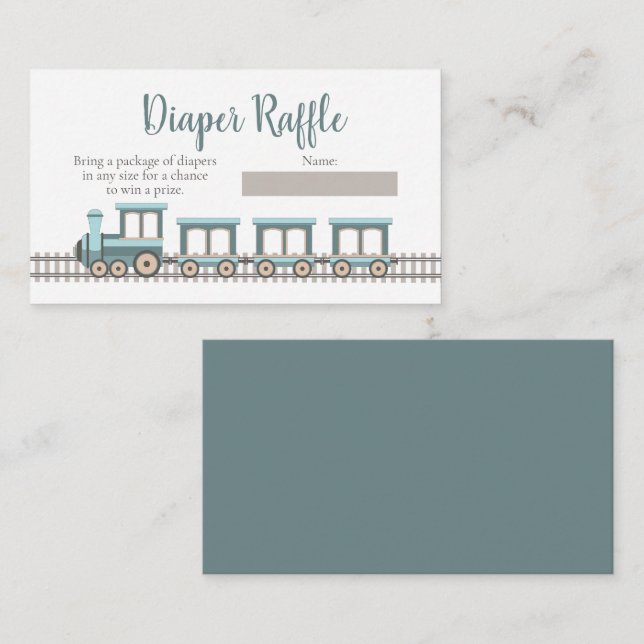 Cartão De Informações Fralda do Bebê Express Train Boy Raffle (Frente/Verso)