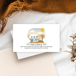 Cartão De Informações Fralda do Chá de fraldas do deserto da Camper Azul